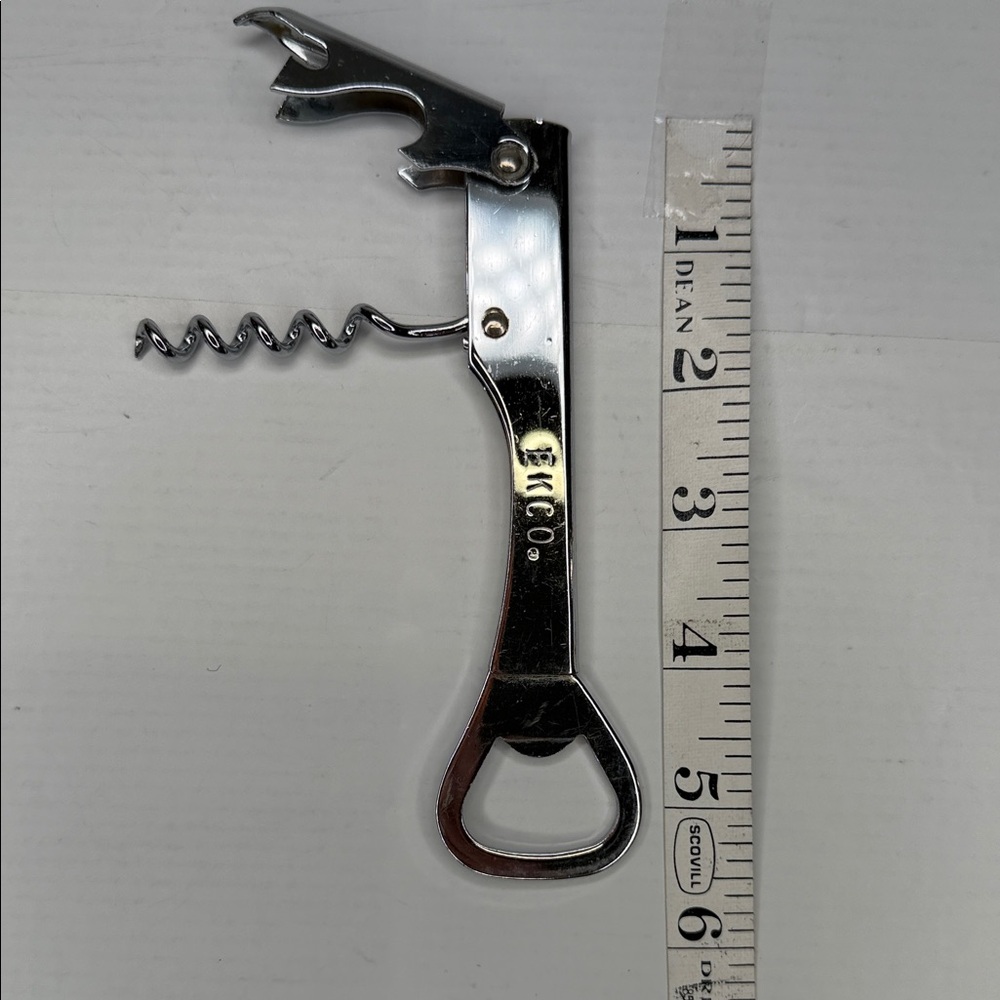 EKCO Vintage Stainless Steel Corkscrew Bottle Opener